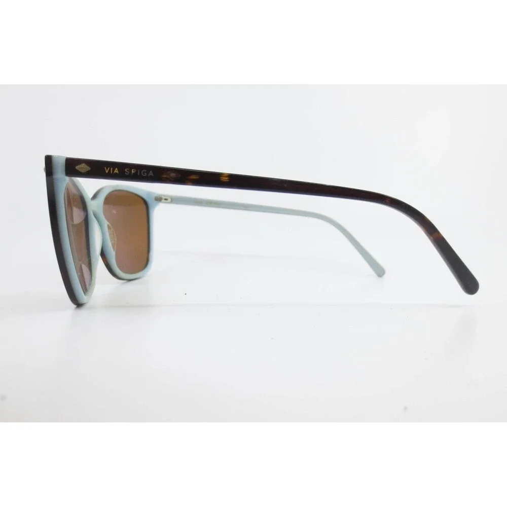 Via Spiga Sunglasses Tortoise Blue Square Eyewear 55-16-135 Zyloware 35468